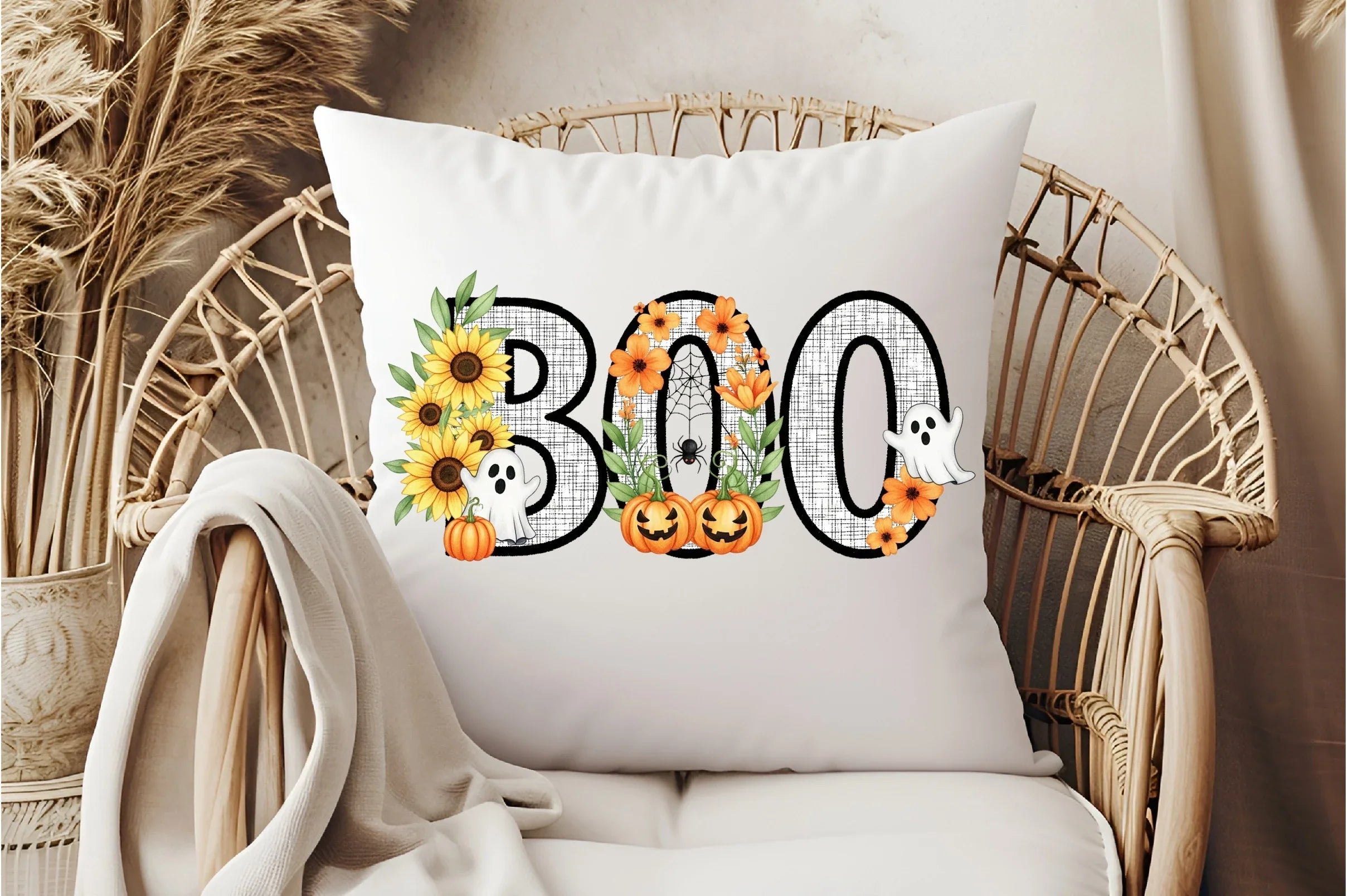 Floral Halloween Boo Clipart Bundle - CraftNest - Digital Crafting and Art