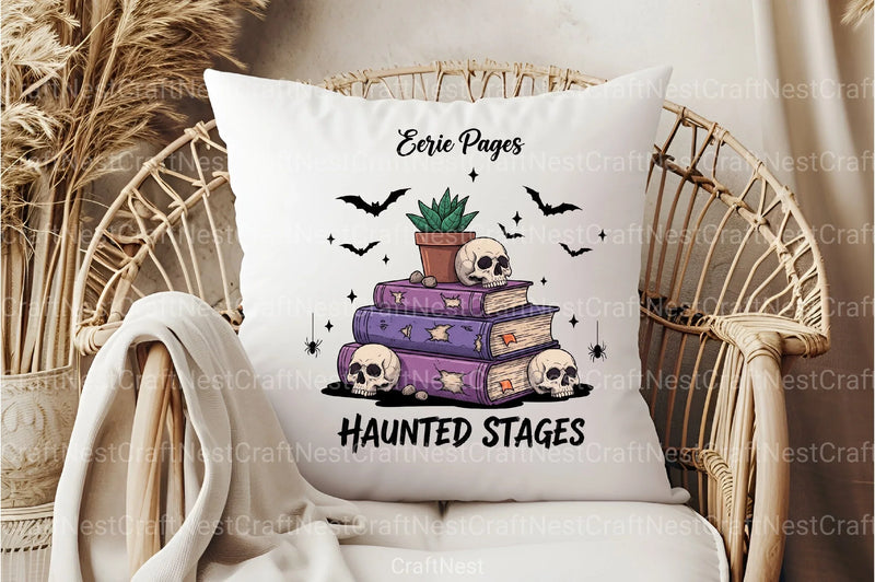 Bookish Halloween Funny Skull Clipart Bundle - CraftNest - Digital Crafting and Art