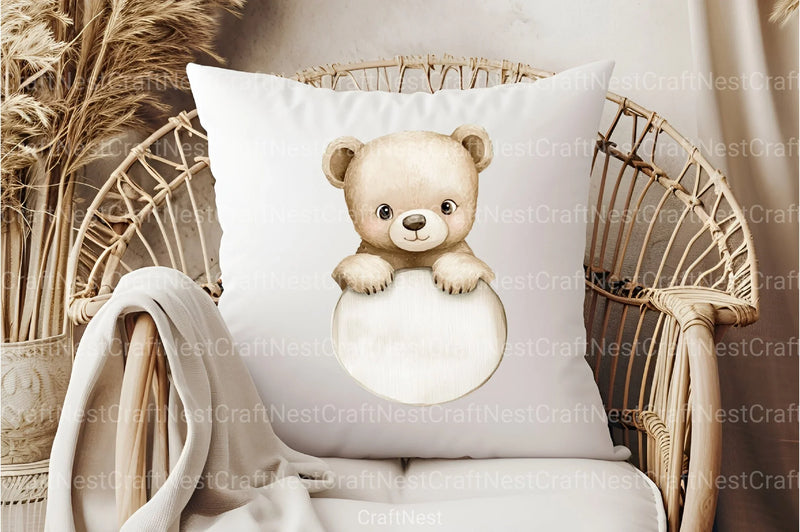 Watercolor Boho Teddy Clipart Bundle - CraftNest - Digital Crafting and Art