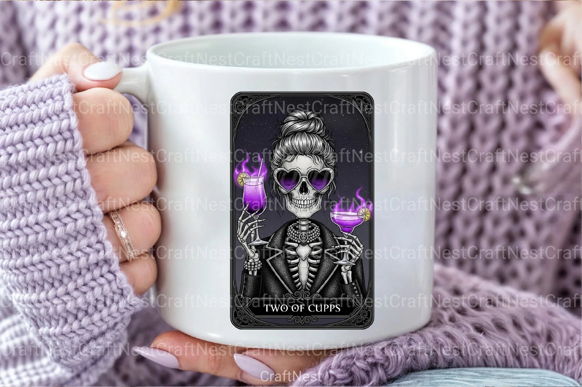 Two of Cups Halloween Tarot Card Clipart Bundle - CraftNest - Digital Crafting and Art