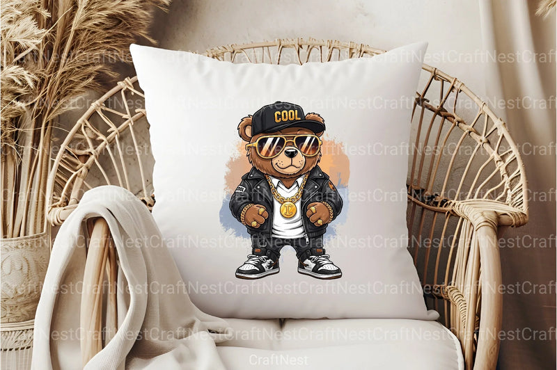 Funny Hip Hop Bear Clipart Bundle - CraftNest - Digital Crafting and Art