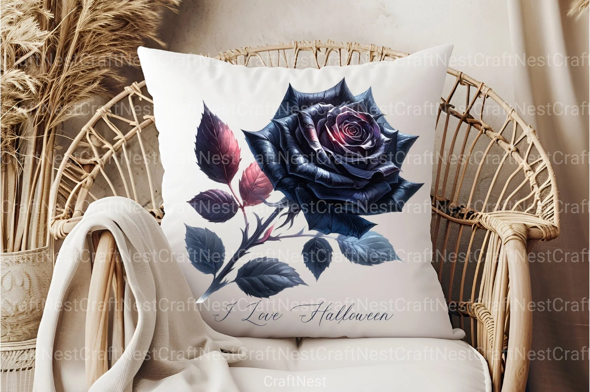 I Love Halloween Roses Clipart Bundle - CraftNest - Digital Crafting and Art