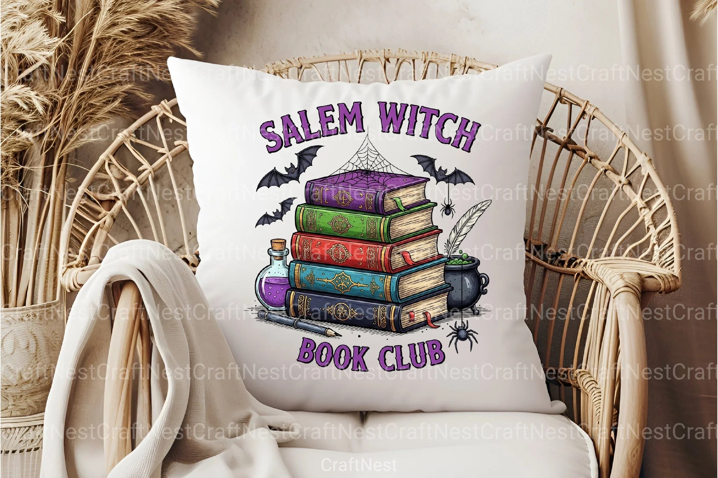 Salem Witch Book Club Halloween Clipart Bundle - CraftNest - Digital Crafting and Art