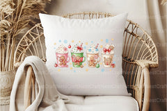 Pink Gingerbread Coffee Christmas Clipart Bundle - CraftNest - Digital Crafting and Art