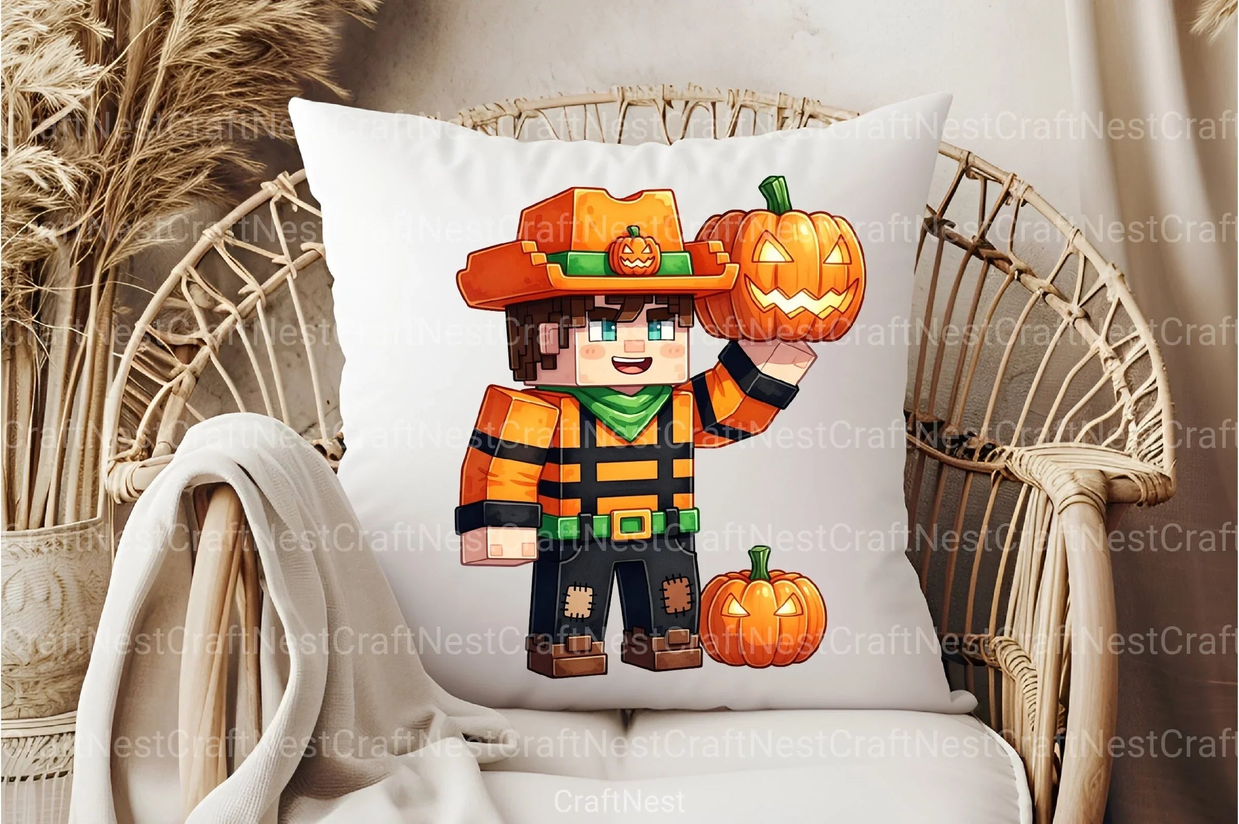 Minecraft Boy Dabbing Halloween Clipart Bundle 1232 - CraftNest - Digital Crafting and Art