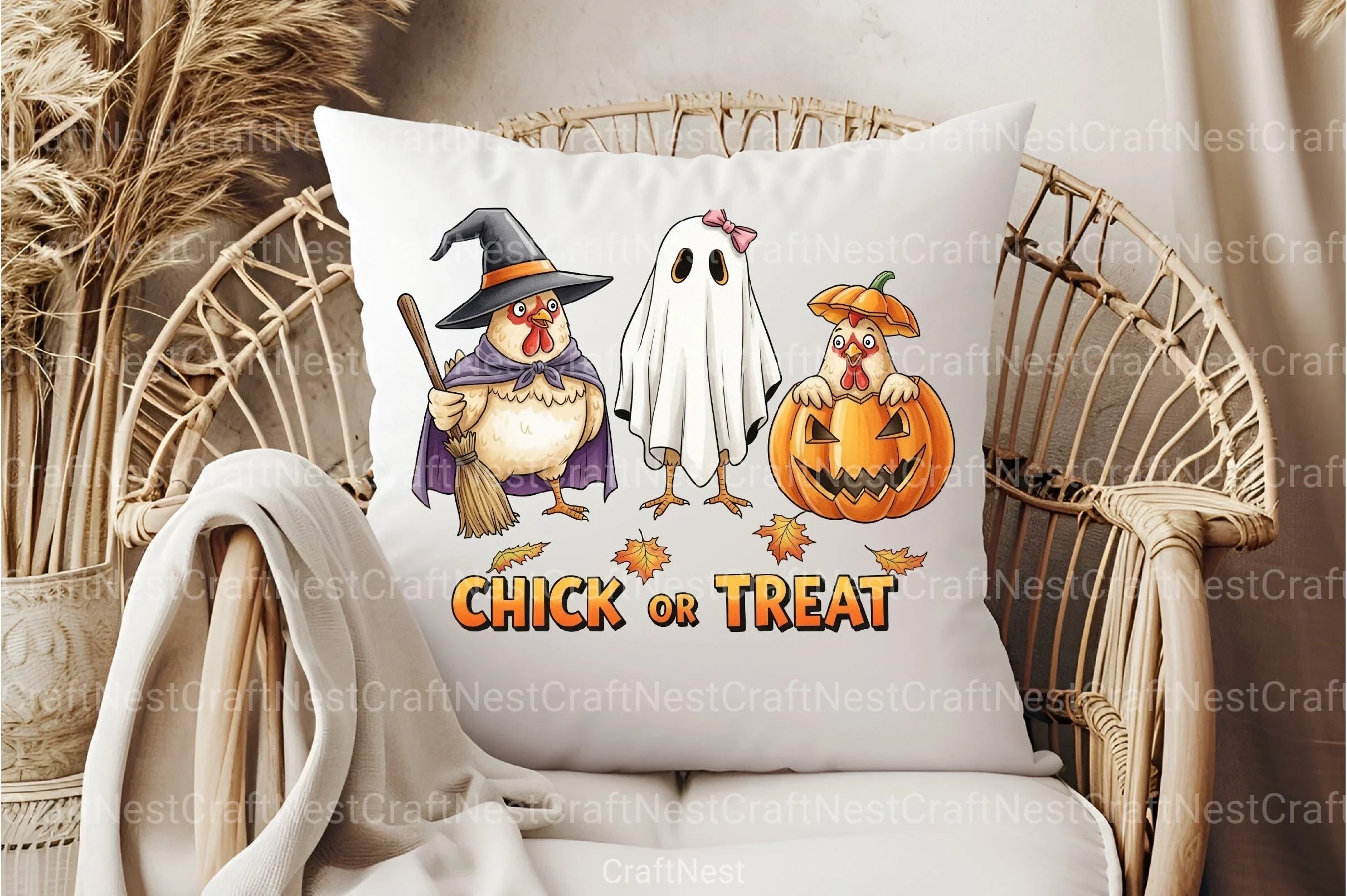 Chick or Treat Retro Halloween Clipart Bundle - CraftNest - Digital Crafting and Art