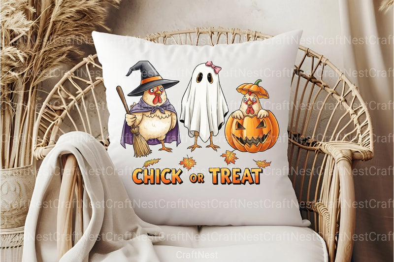 Chick or Treat Retro Halloween Clipart Bundle - CraftNest - Digital Crafting and Art