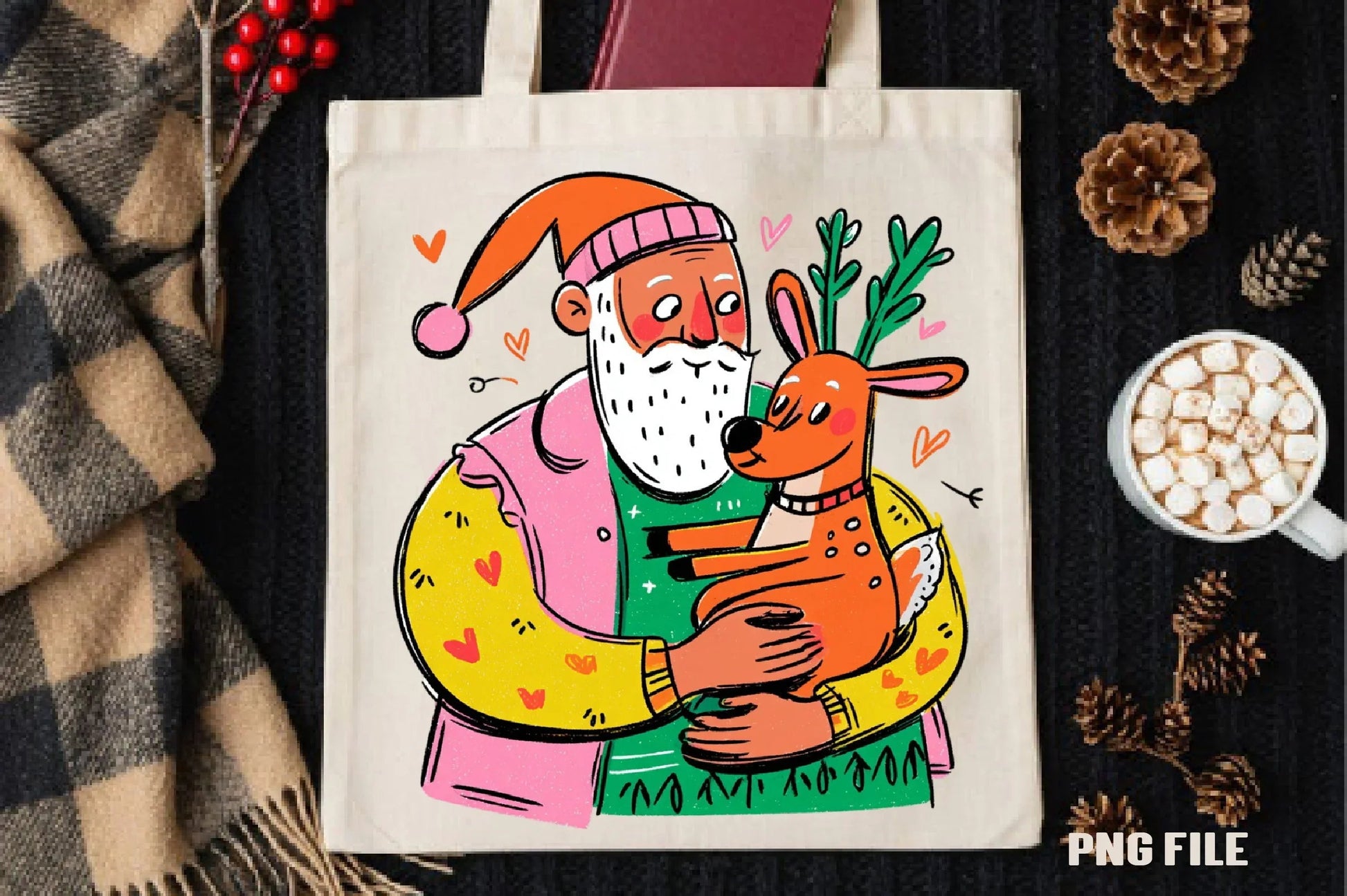Retro Funny Christmas Santa Clipart Bundle - CraftNest - Digital Crafting and Art
