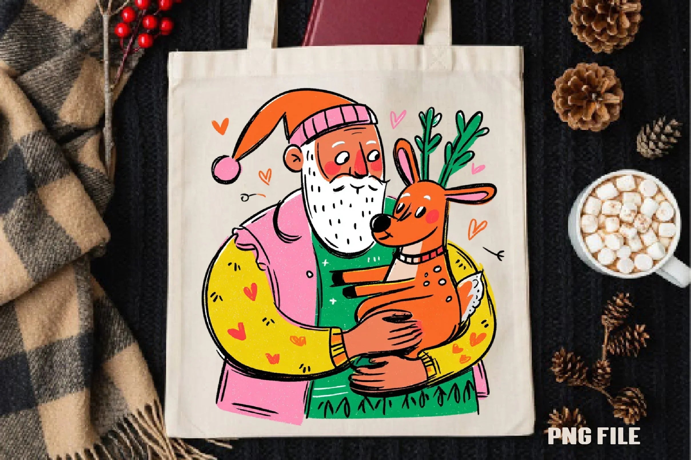 Retro Funny Christmas Santa Clipart Bundle - CraftNest - Digital Crafting and Art