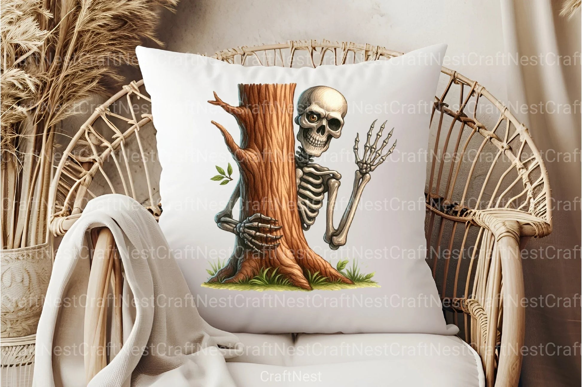 Funny Skeleton Peeking Clipart Bundle 11 - CraftNest - Digital Crafting and Art