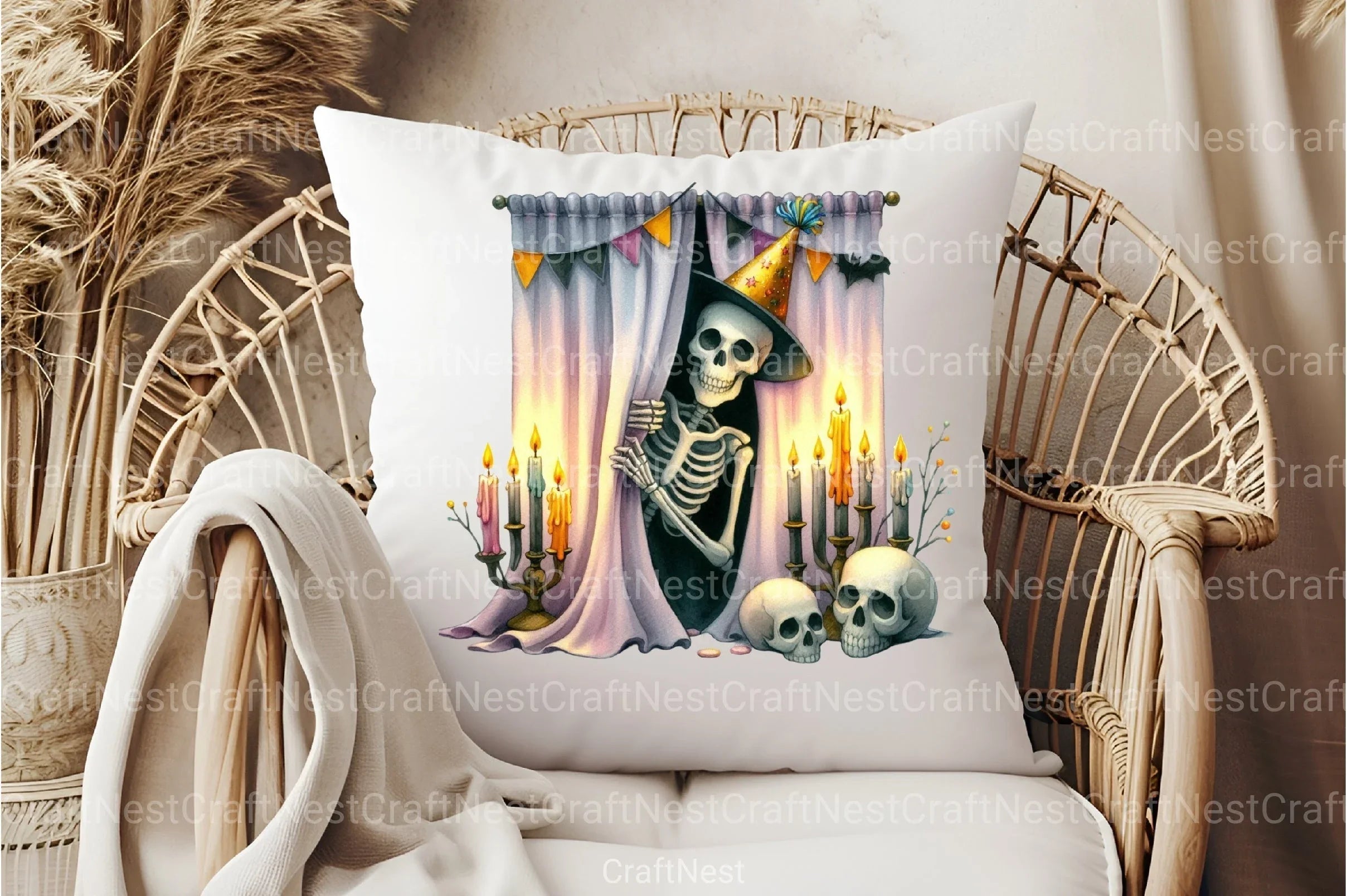 Funny Skeleton Peeking Clipart Bundle - CraftNest - Digital Crafting and Art