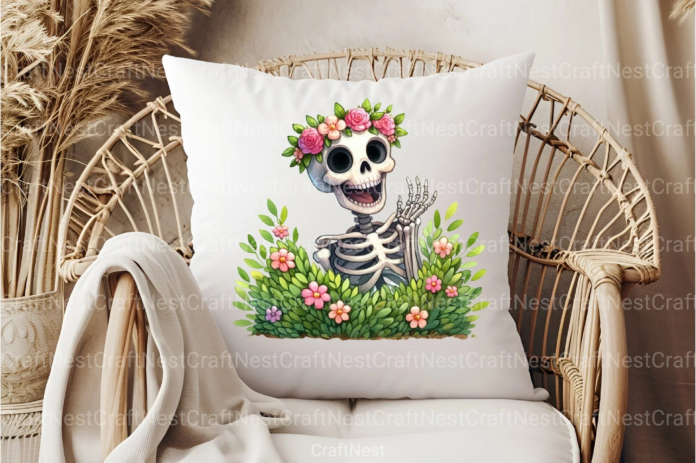 Funny Skeleton Peeking Clipart Bundle 10 - CraftNest - Digital Crafting and Art