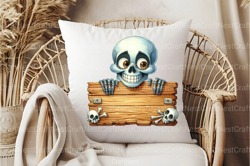 Funny Skeleton Peeking Clipart Bundle 67 - CraftNest - Digital Crafting and Art