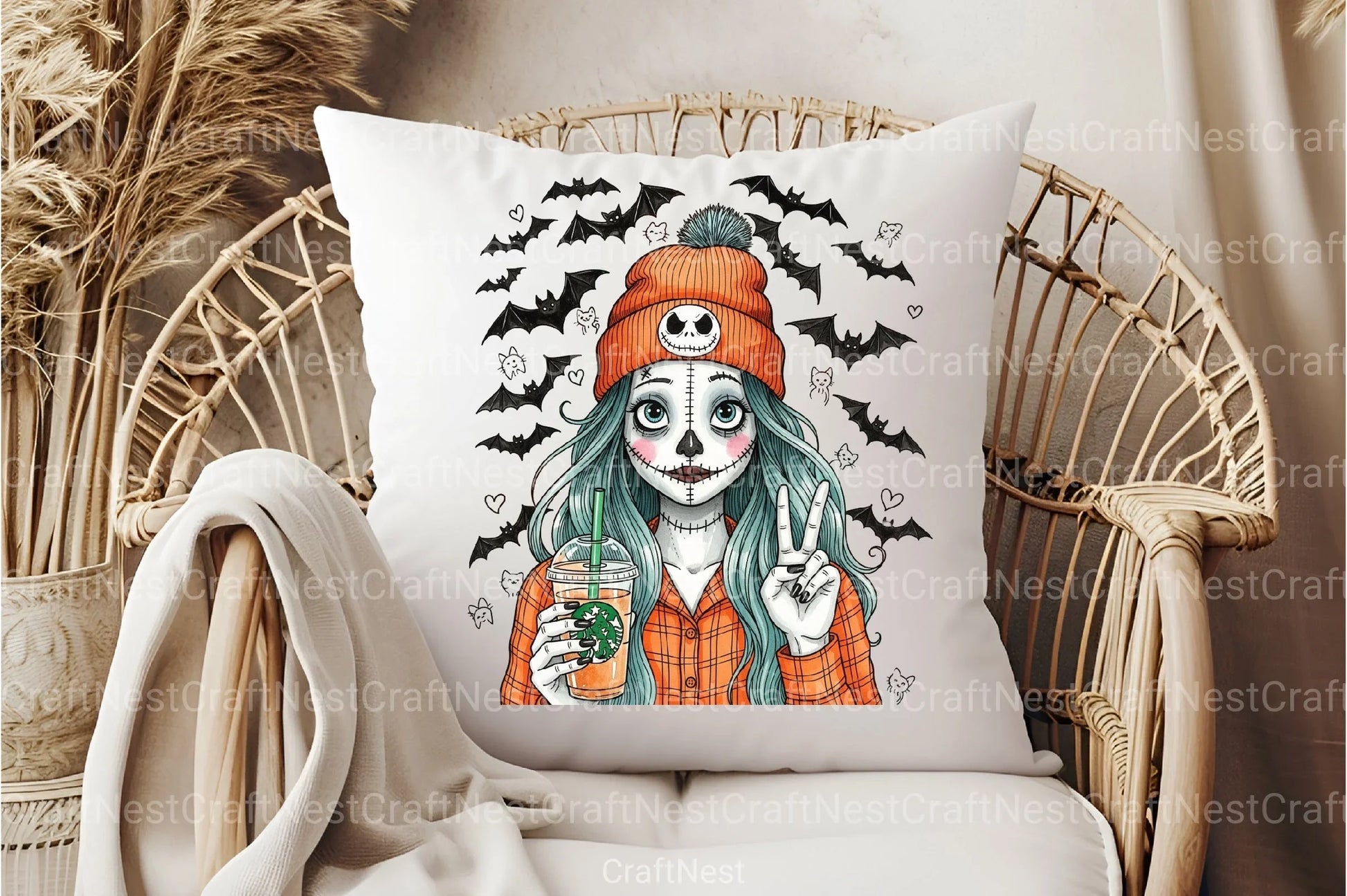 Cute Bougie Skeleton Girl Clipart Bundle - CraftNest - Digital Crafting and Art