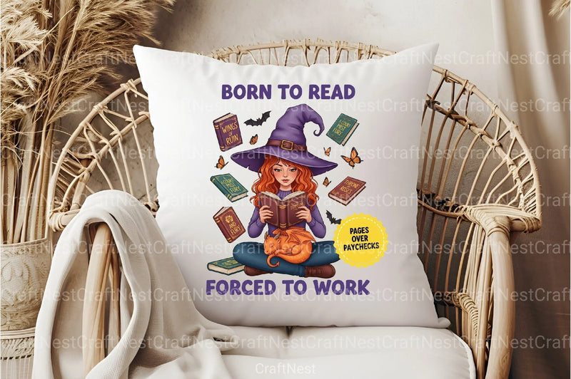 Witchy Clipart Bundle: Born to Read, Forced to Work - CraftNest - Digital Crafting and Art