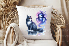 Halloween Cat & Smoky Ghost Clipart Bundle 3 - CraftNest - Digital Crafting and Art