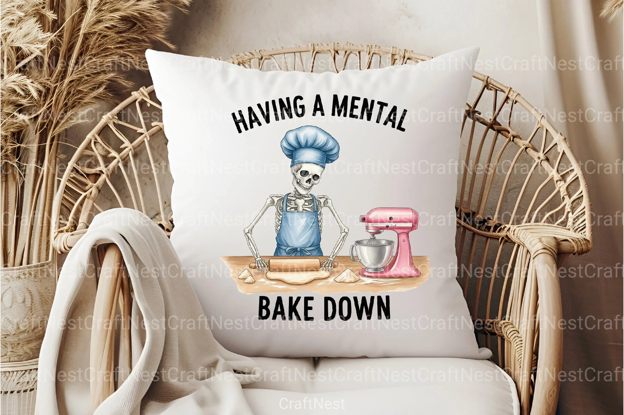 Skeleton Baking: Funny Bakery Clipart Bundle - CraftNest - Digital Crafting and Art