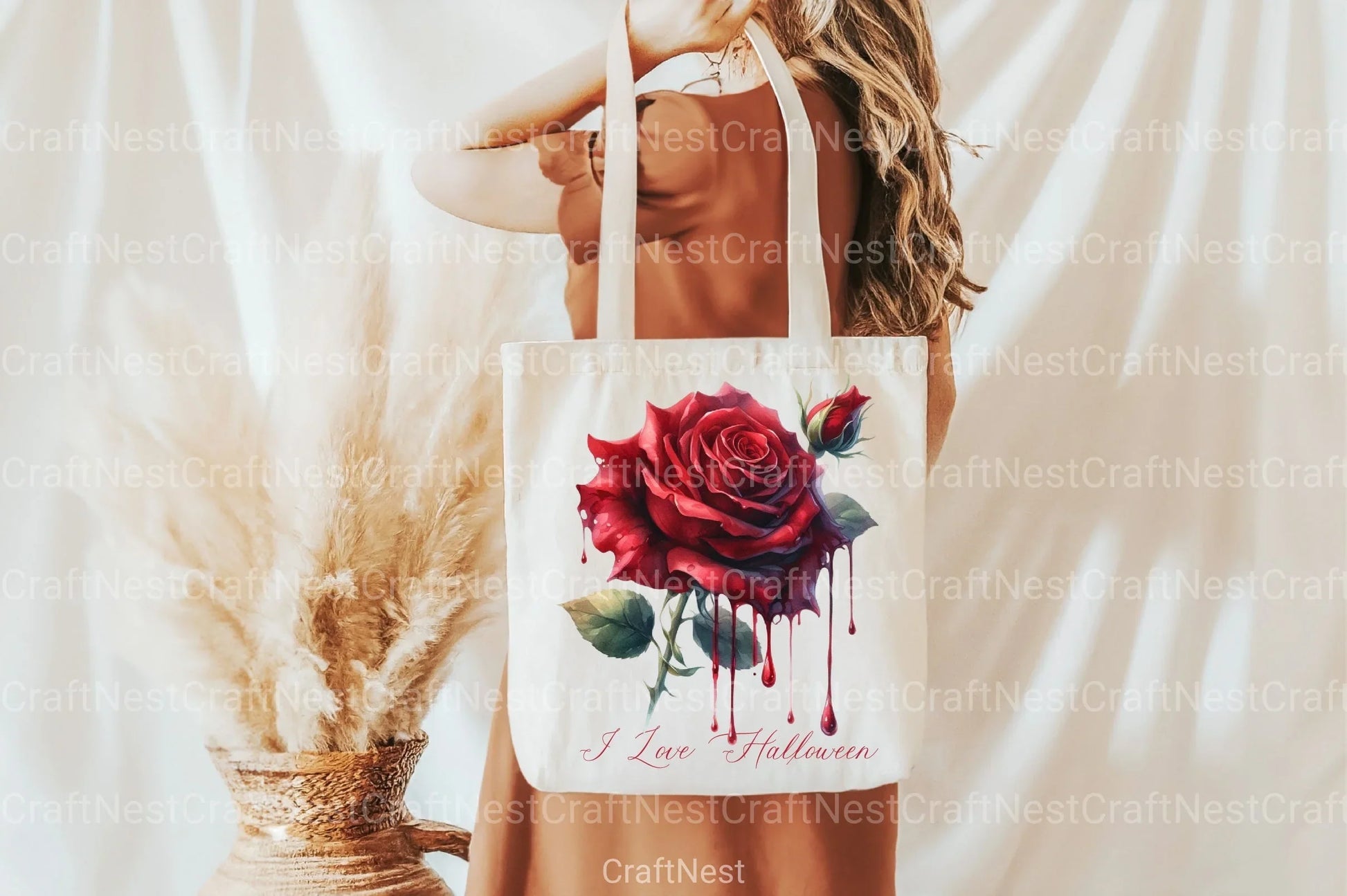 I Love Halloween Roses Clipart Bundle 07 - CraftNest - Digital Crafting and Art