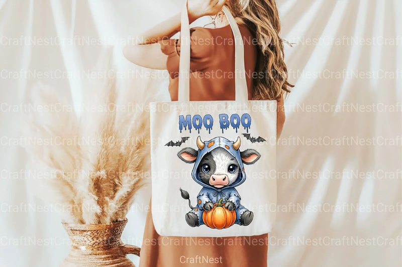 Moo Boo Halloween Cow Clipart Bundle - CraftNest - Digital Crafting and Art