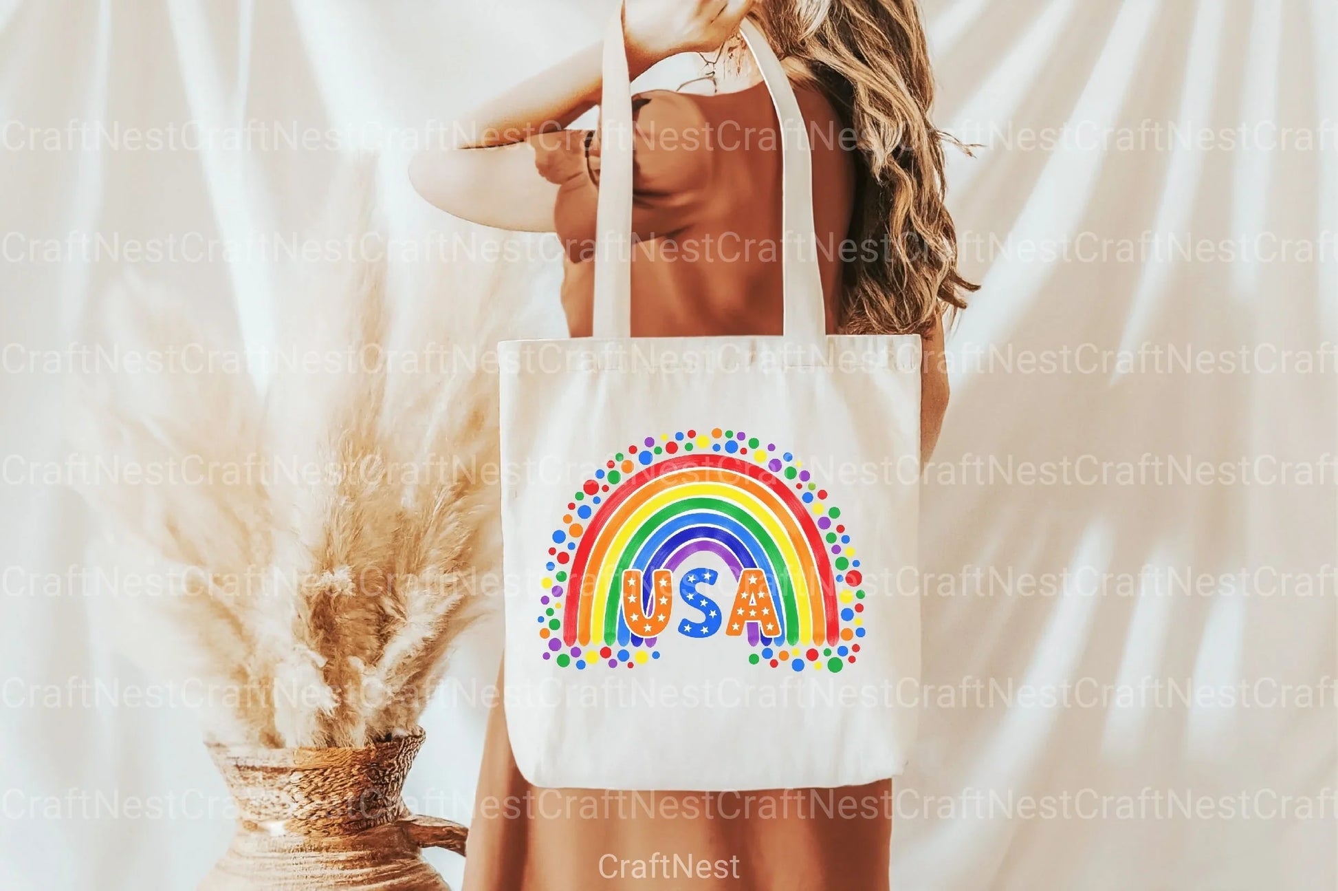 America Rainbow Boho Clipart Bundle - CraftNest - Digital Crafting and Art