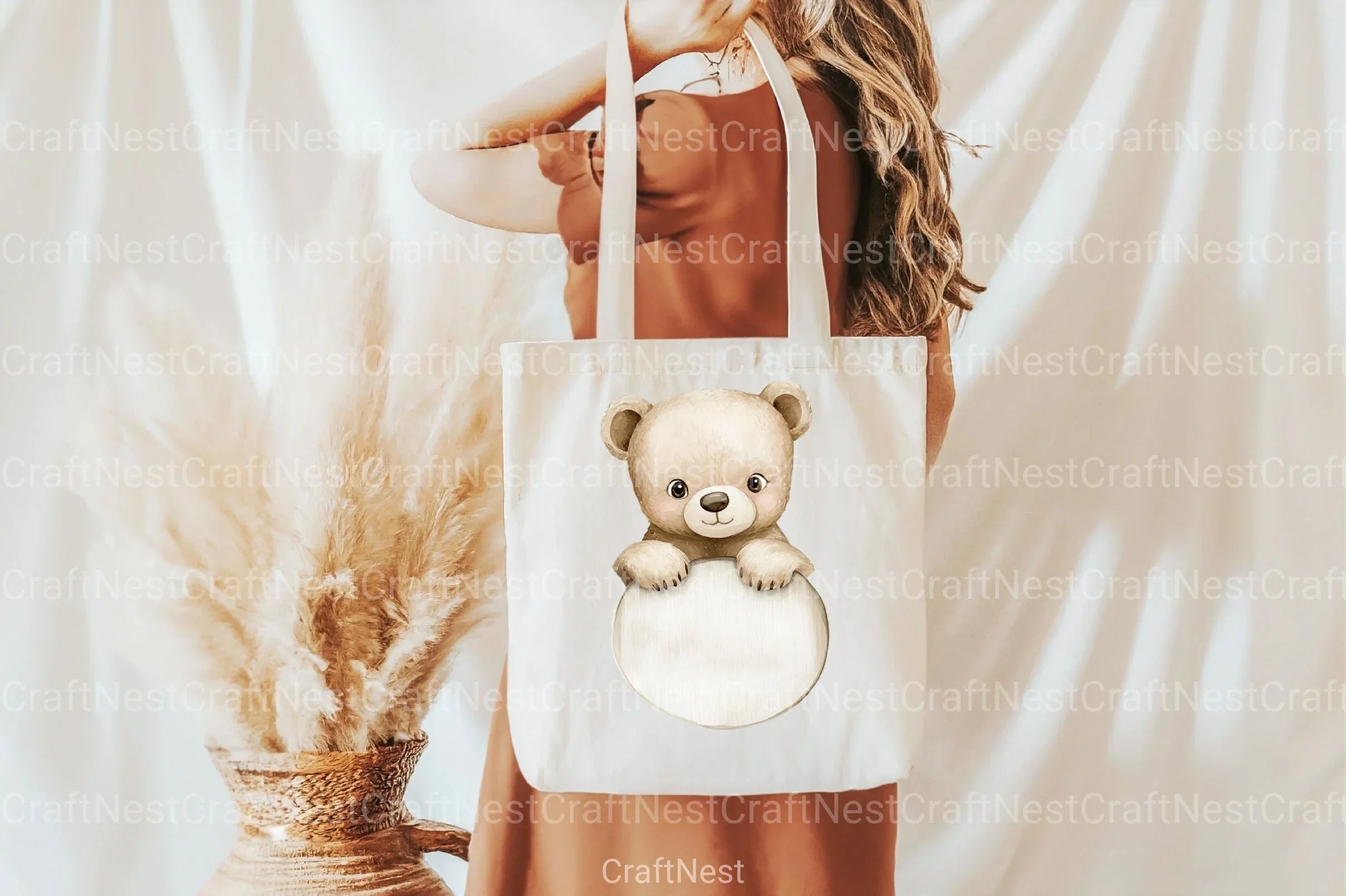 Watercolor Boho Teddy Clipart Bundle - CraftNest - Digital Crafting and Art