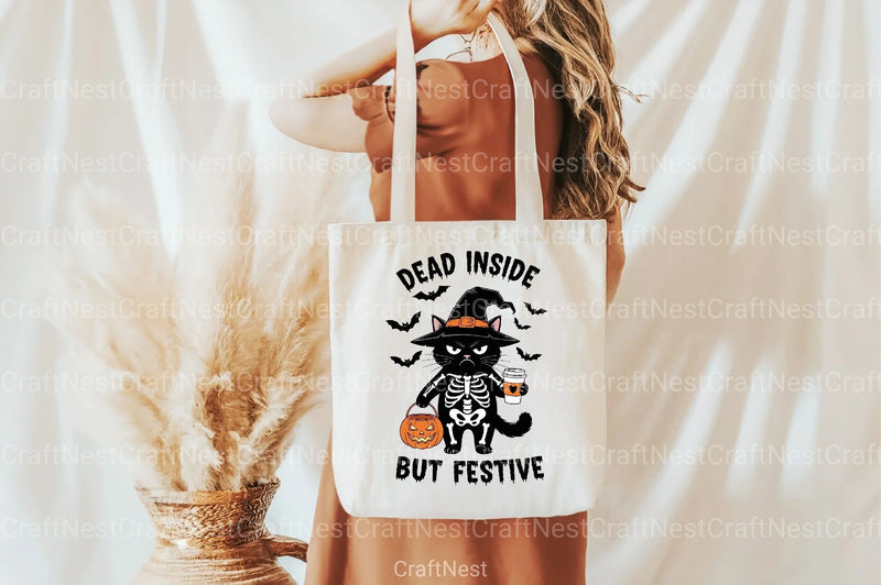 Sarcastic Halloween Cat Dead Inside Clipart Bundle - CraftNest - Digital Crafting and Art