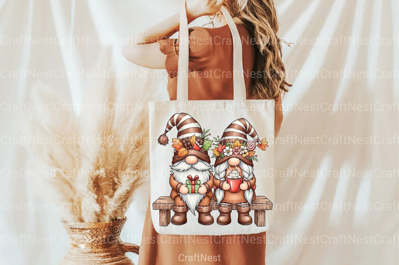 Chocolate Couple Gnomes Clipart Bundle - CraftNest - Digital Crafting and Art