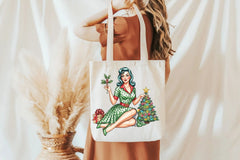 Vintage Pin Up Christmas Girl Clipart Bundle - CraftNest - Digital Crafting and Art