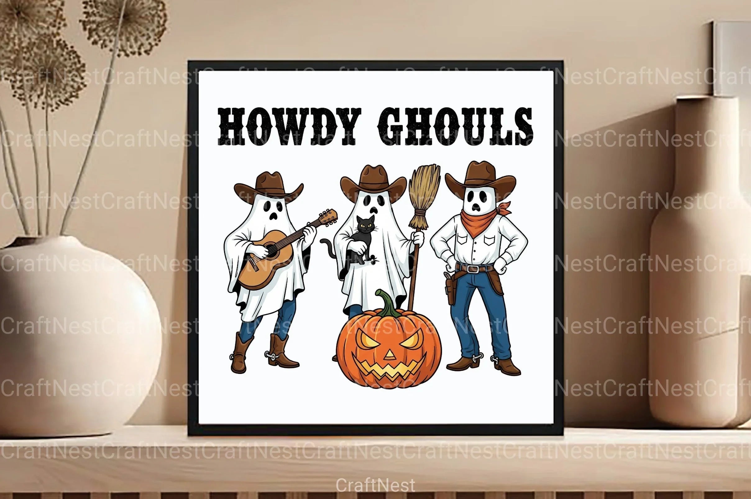 Howdy Ghouls: Ghost Halloween Clipart Bundle - CraftNest - Digital Crafting and Art