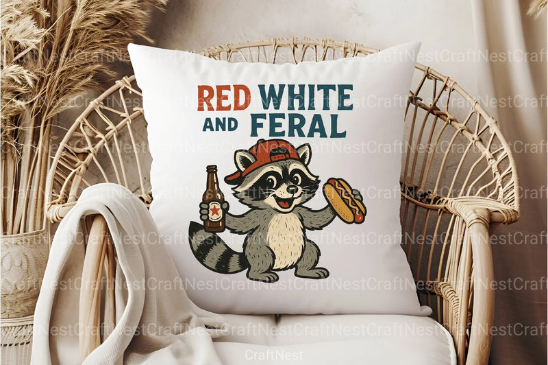Red White Feral Funny Clipart Bundle - CraftNest - Digital Crafting and Art
