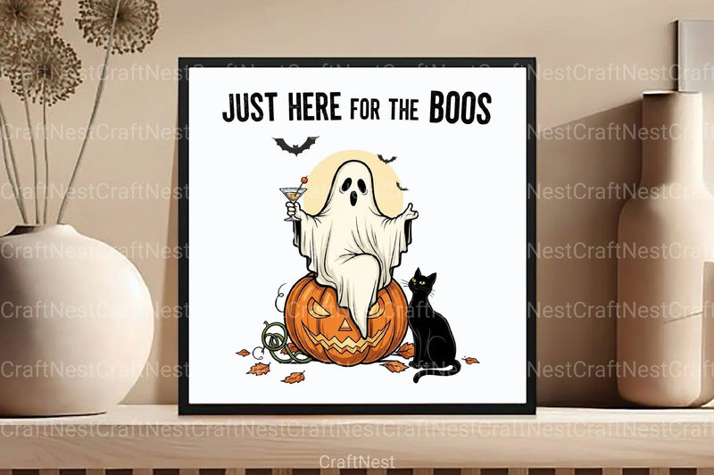 Halloween Ghost Clipart Bundle: Just Here For The Boos - CraftNest - Digital Crafting and Art