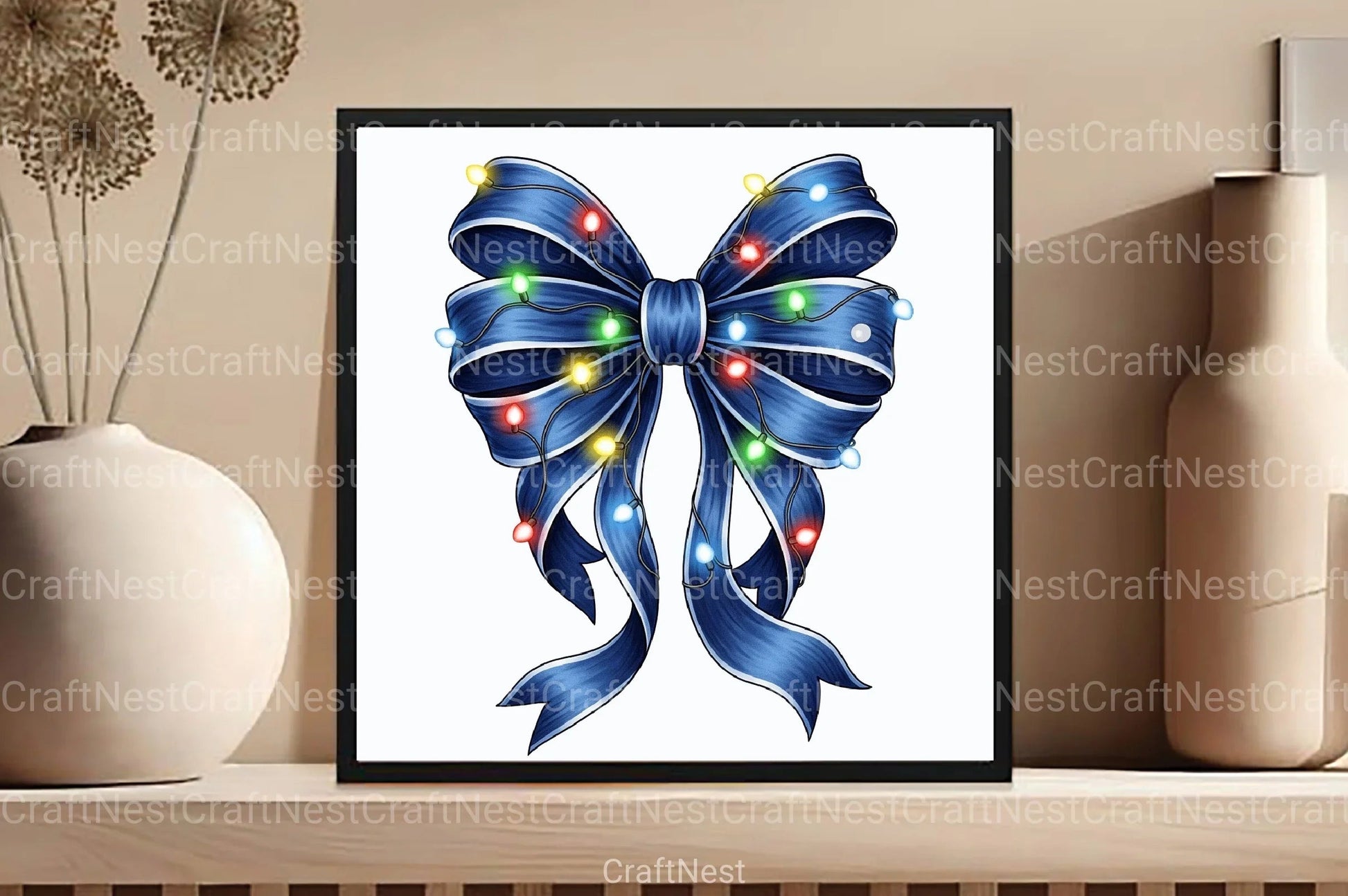 Light Bow Christmas Clipart Bundle - CraftNest - Digital Crafting and Art