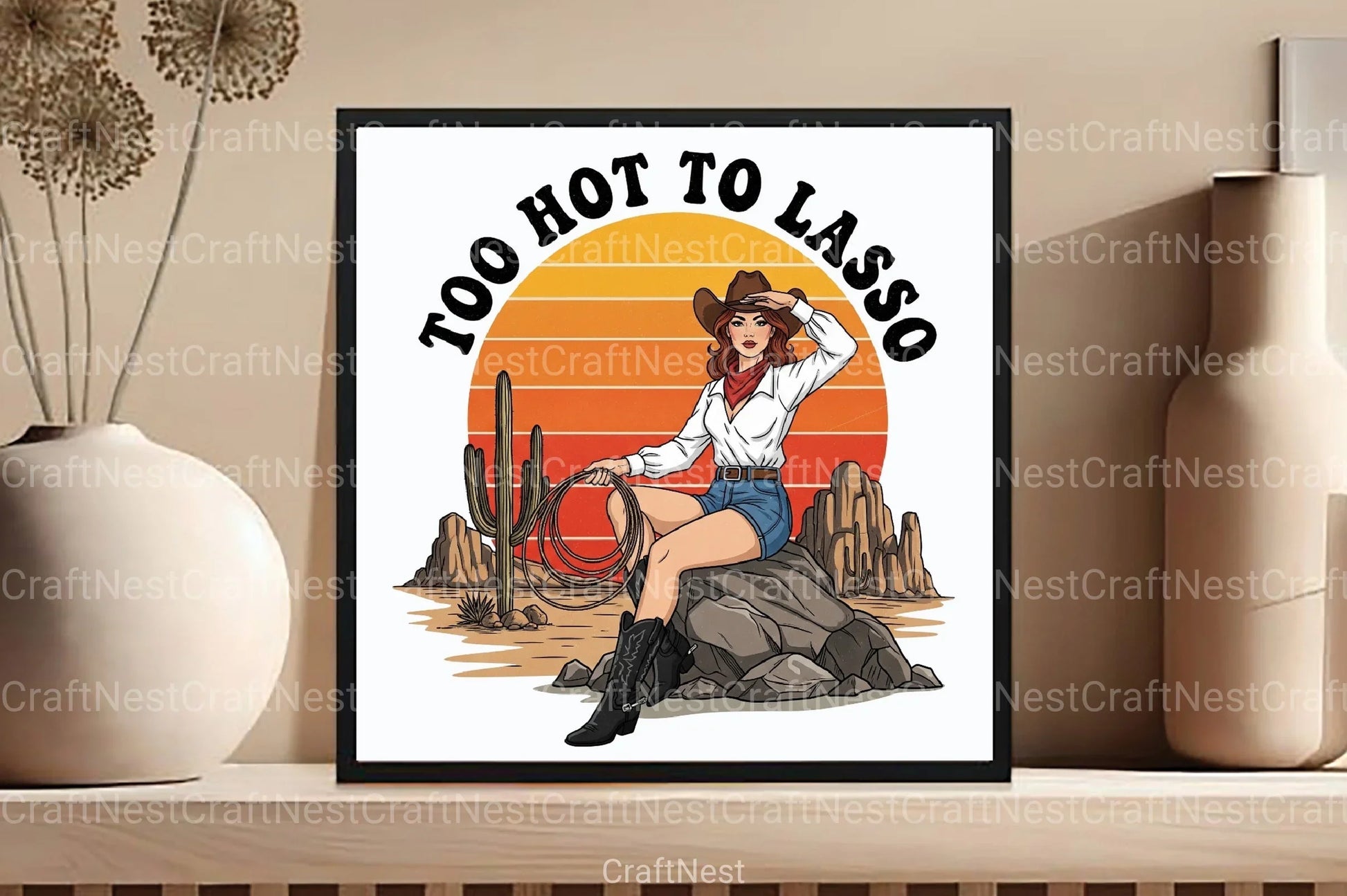 Too Hot to Lasso Cowgirl Clipart Bundle - CraftNest - Digital Crafting and Art
