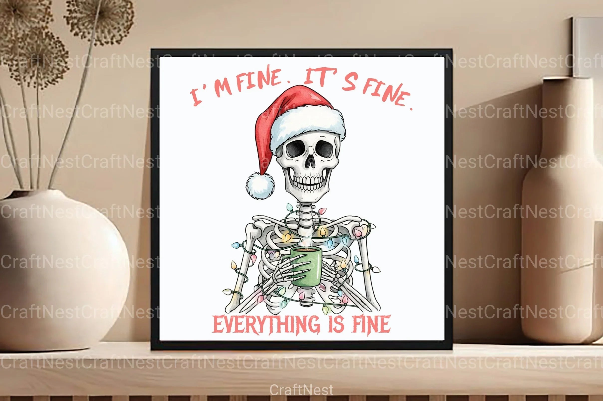 I'm Fine It's Christmas Clipart Bundle 99 - CraftNest - Digital Crafting and Art