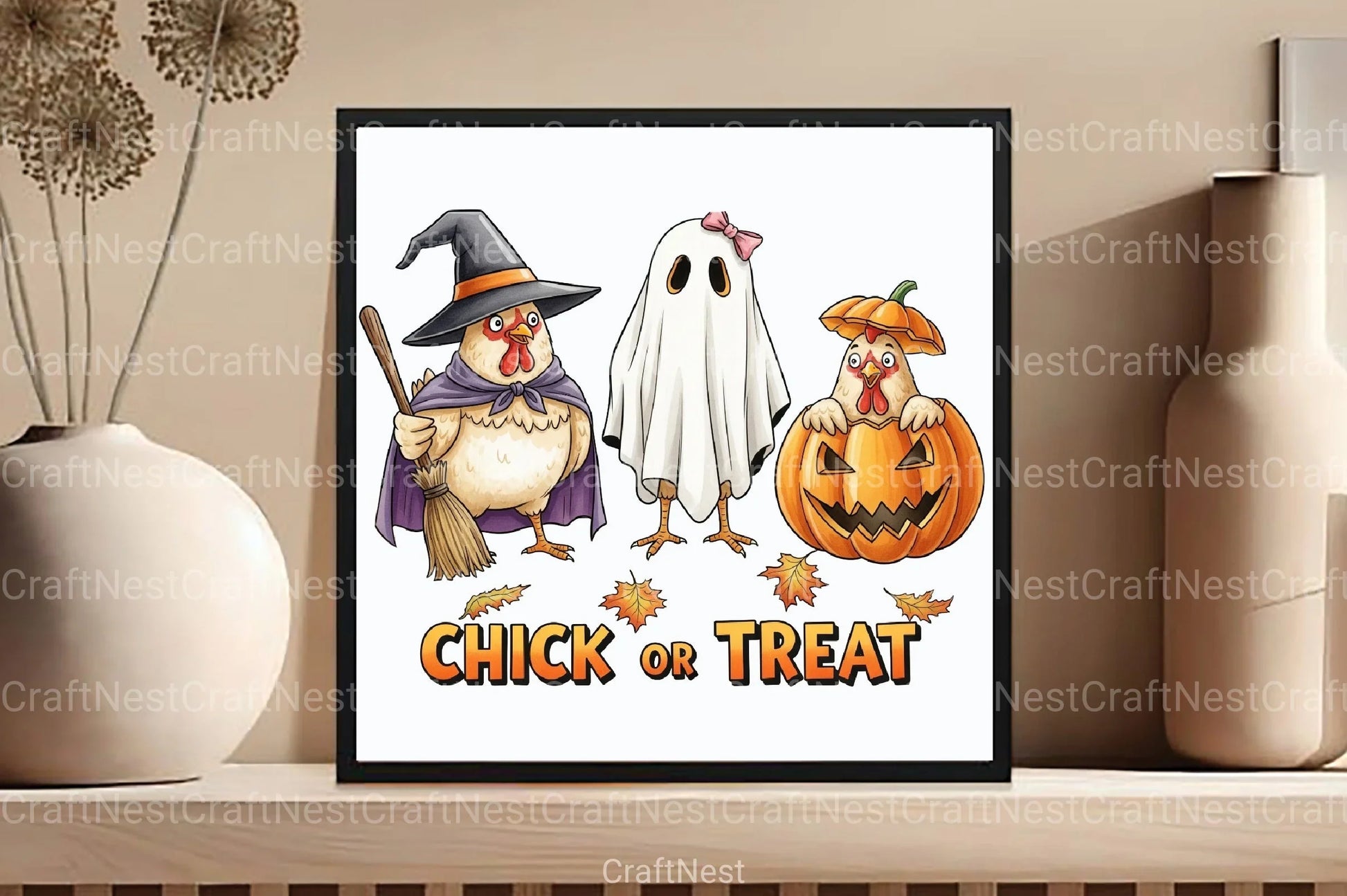 Chick or Treat Retro Halloween Clipart Bundle - CraftNest - Digital Crafting and Art