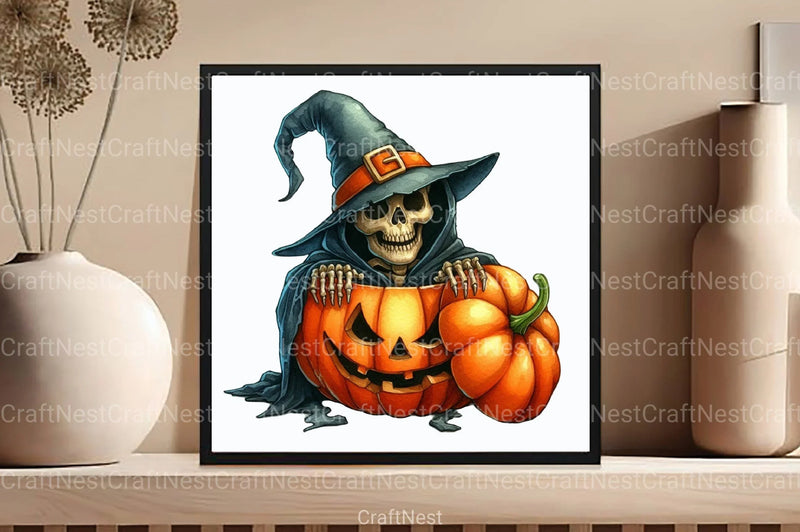 Funny Skeleton Peeking Clipart Bundle 6 - CraftNest - Digital Crafting and Art