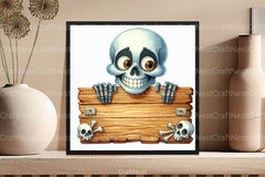 Funny Skeleton Peeking Clipart Bundle 67 - CraftNest - Digital Crafting and Art