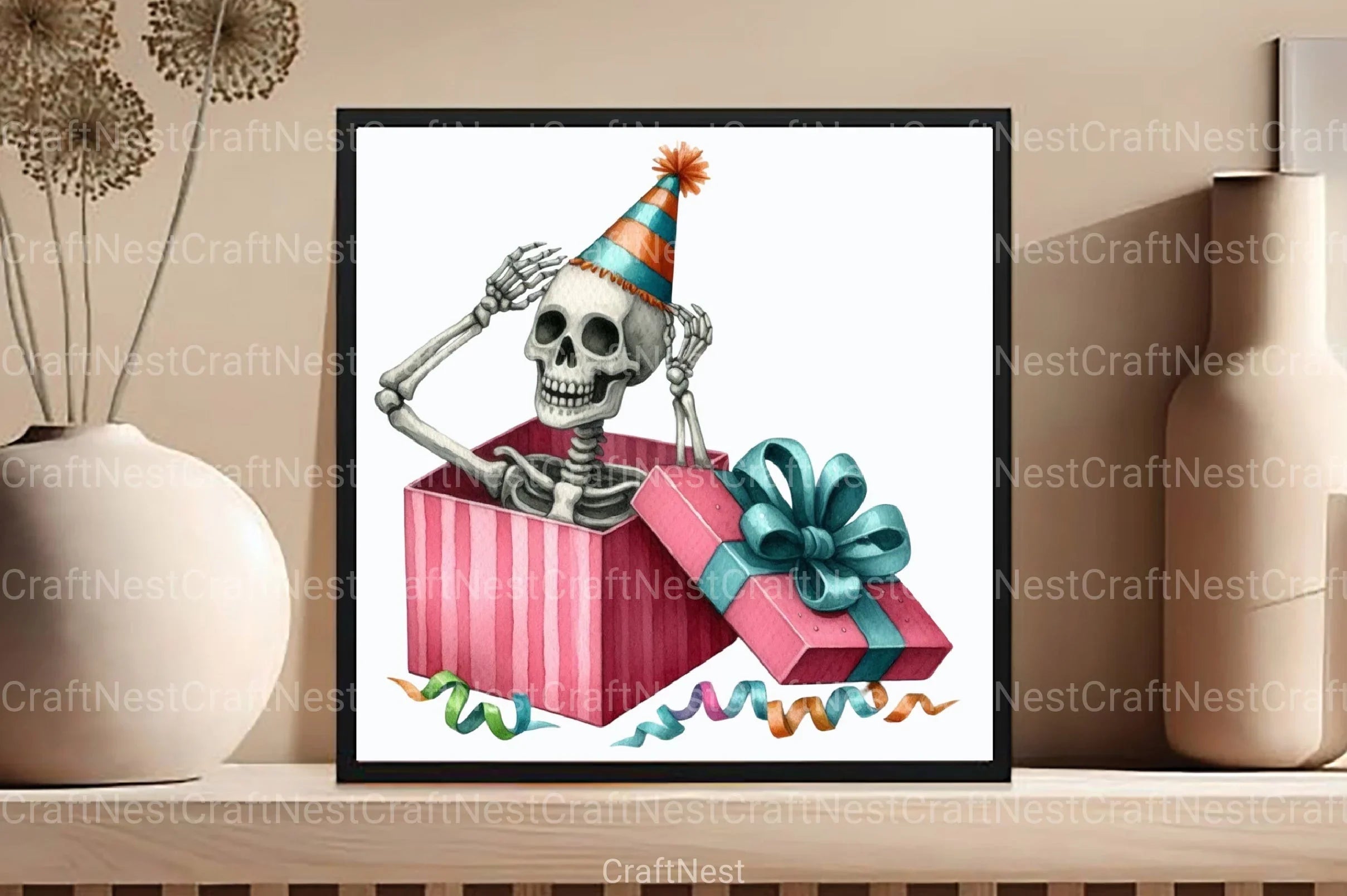 Funny Skeleton Peeking Clipart Bundle 8 - CraftNest - Digital Crafting and Art
