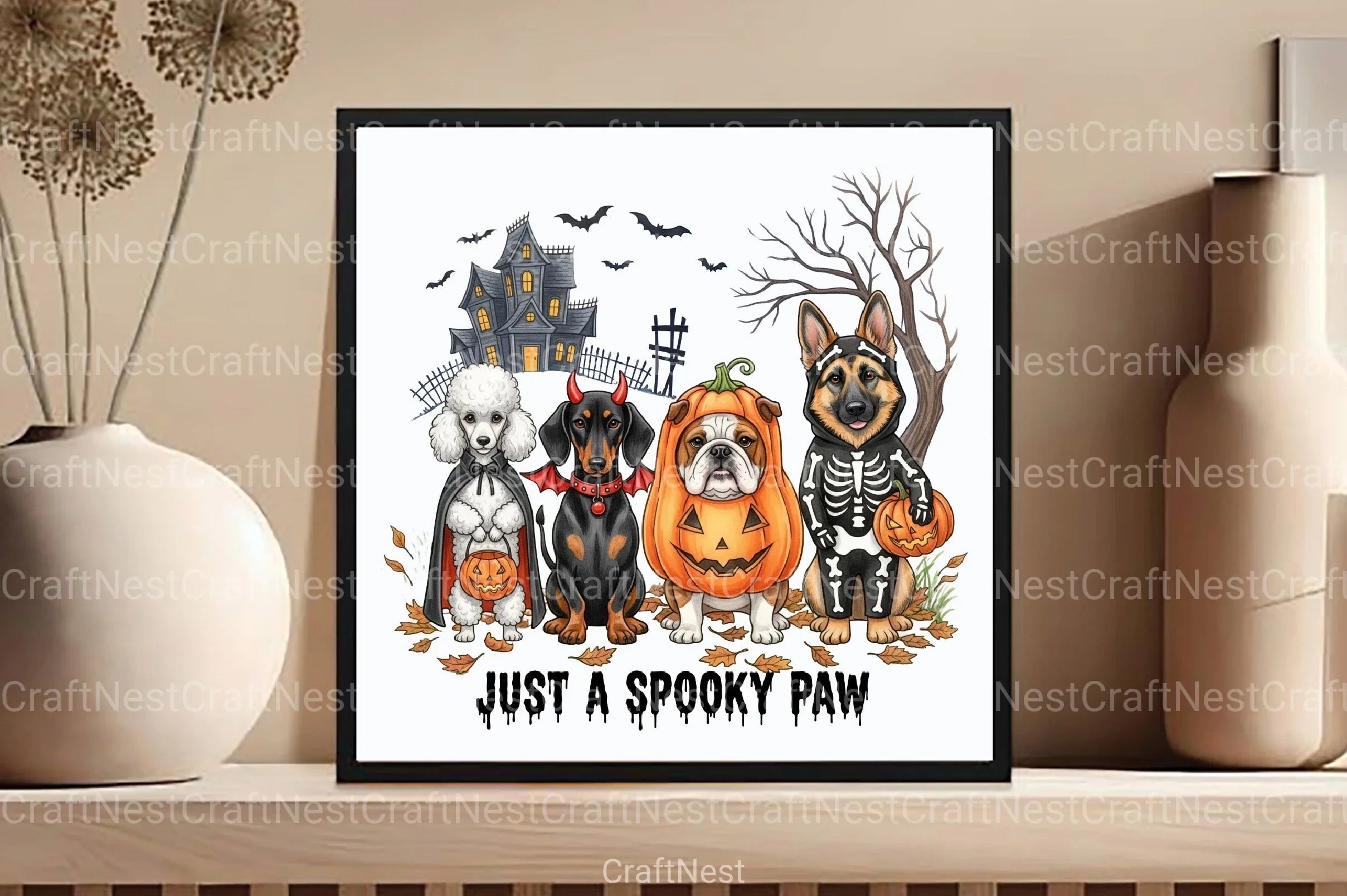 Spooky Paw Halloween Dog Clipart Bundle - CraftNest - Digital Crafting and Art