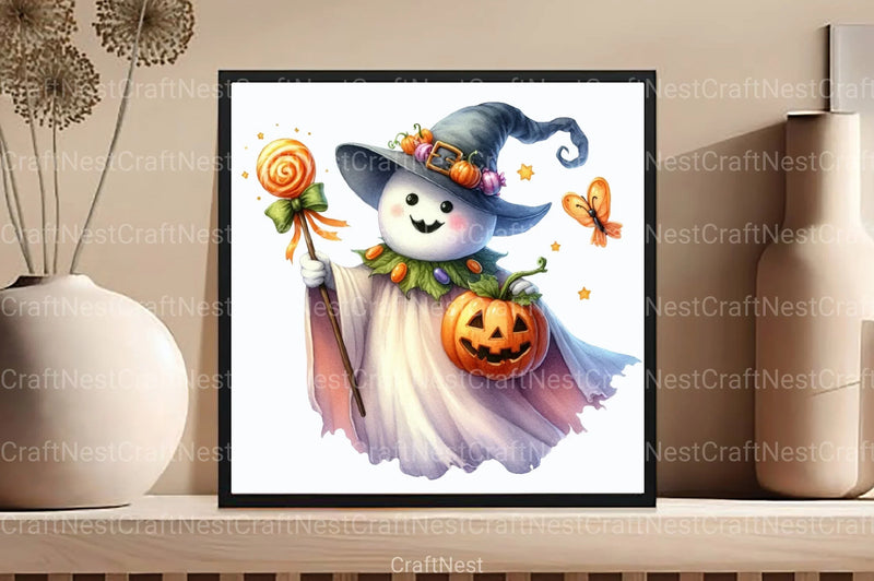Cute Funny Ghost Pumpkin Halloween Clipart Bundle - CraftNest - Digital Crafting and Art