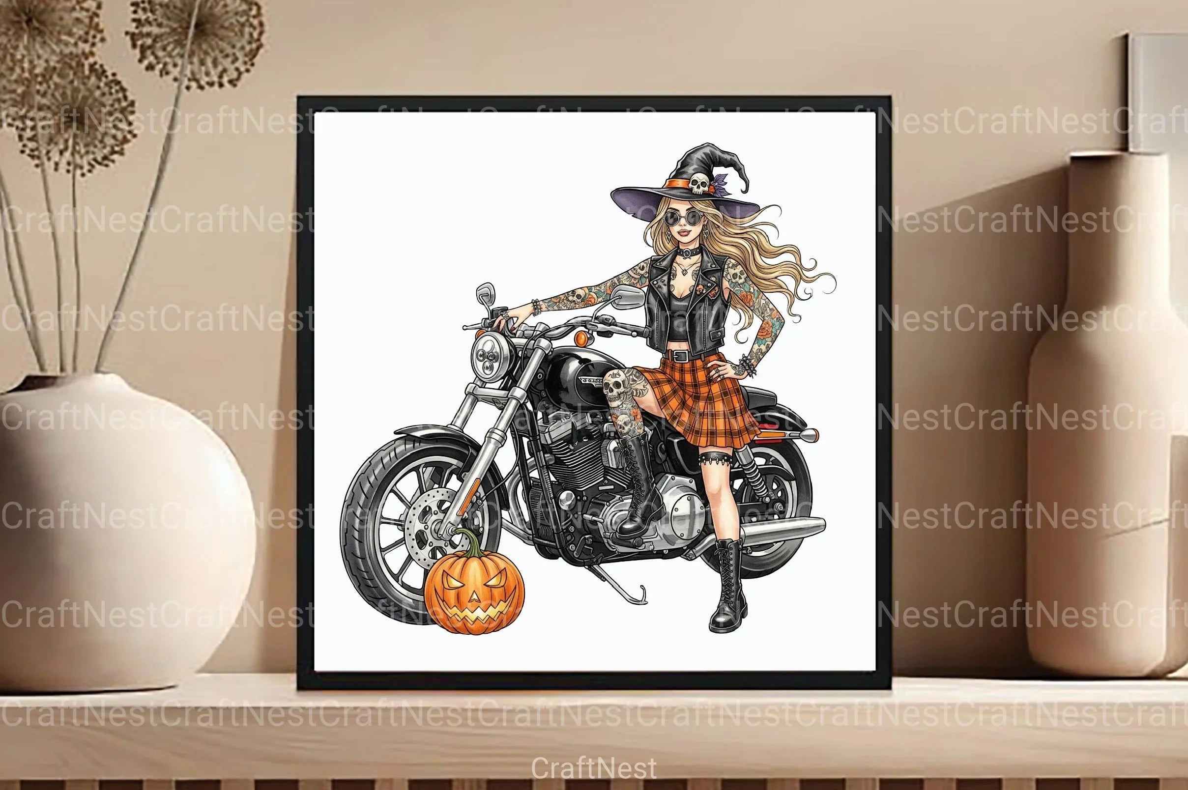 Chibi Toddler Halloween Biker Clipart Bundle - CraftNest - Digital Crafting and Art