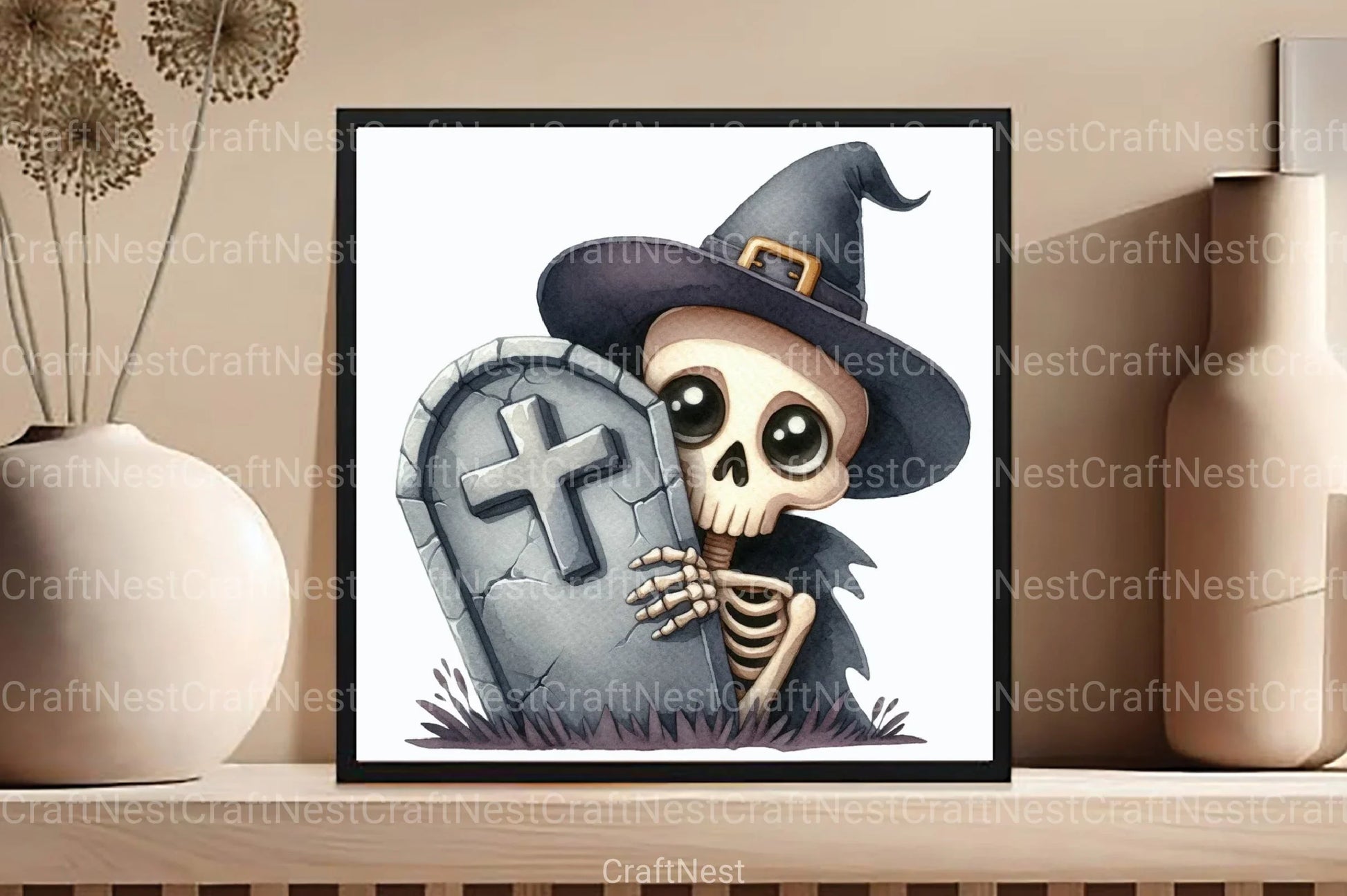 Funny Skeleton Peeking Clipart Bundle 13 - CraftNest - Digital Crafting and Art