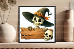Funny Skeleton Peeking Clipart Bundle 7 - CraftNest - Digital Crafting and Art