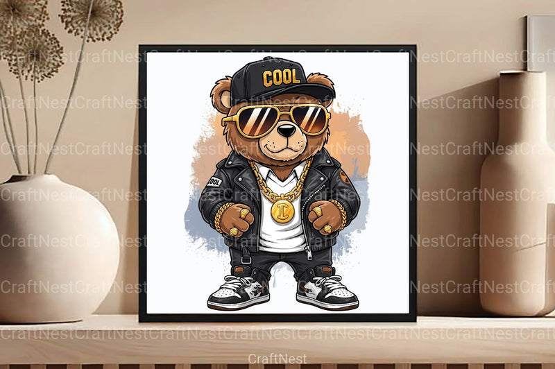 Funny Hip Hop Bear Clipart Bundle - CraftNest - Digital Crafting and Art