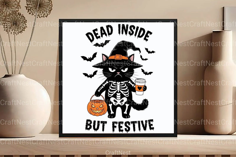 Sarcastic Halloween Cat Dead Inside Clipart Bundle - CraftNest - Digital Crafting and Art