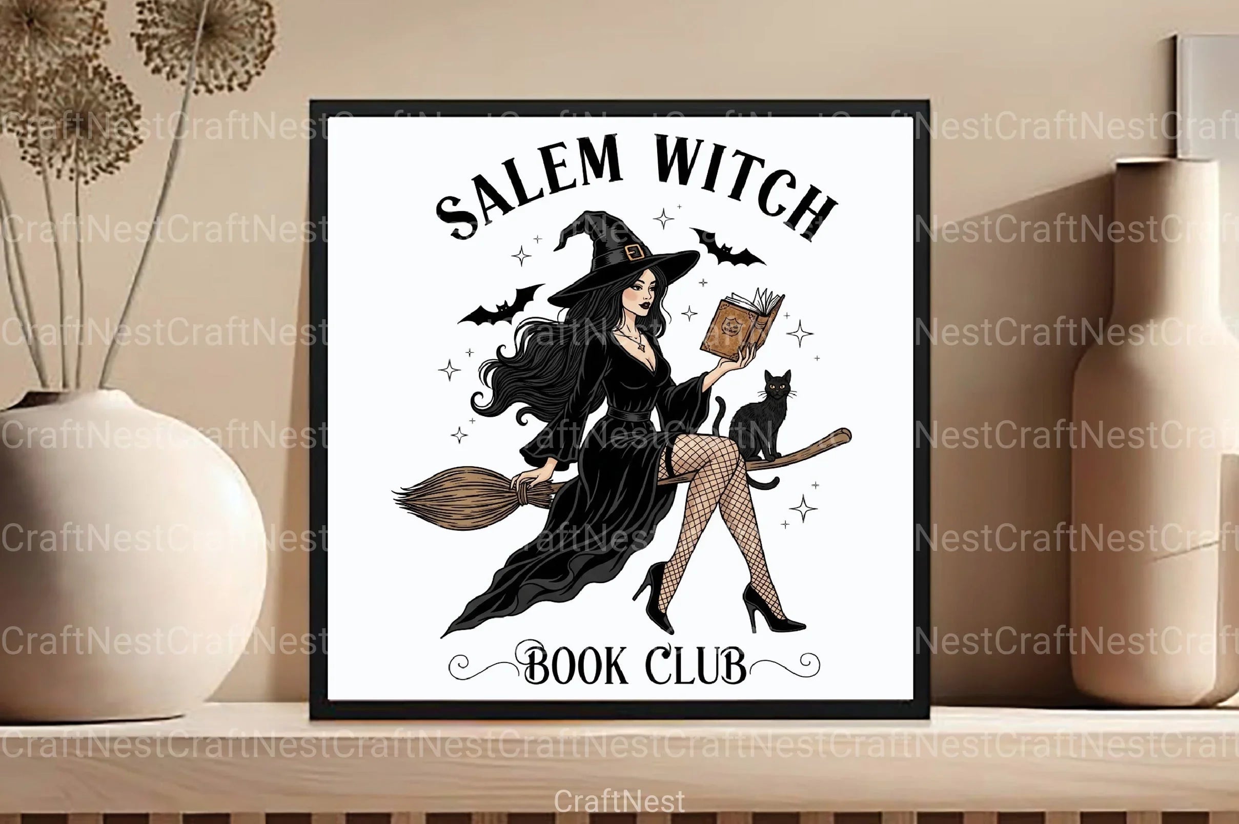 Vintage Salem Witch Book Club Halloween Clipart Bundle - CraftNest - Digital Crafting and Art