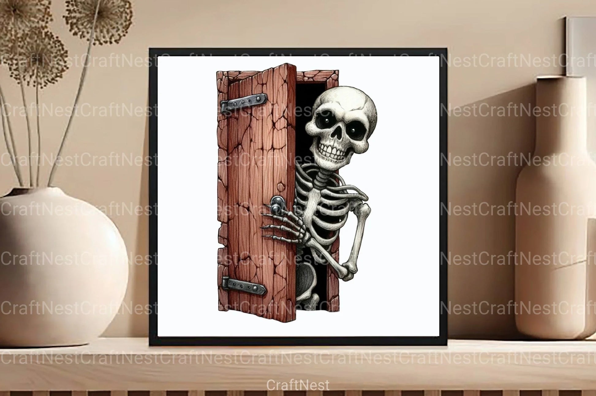 Funny Skeleton Peeking Clipart Bundle 1 - CraftNest - Digital Crafting and Art