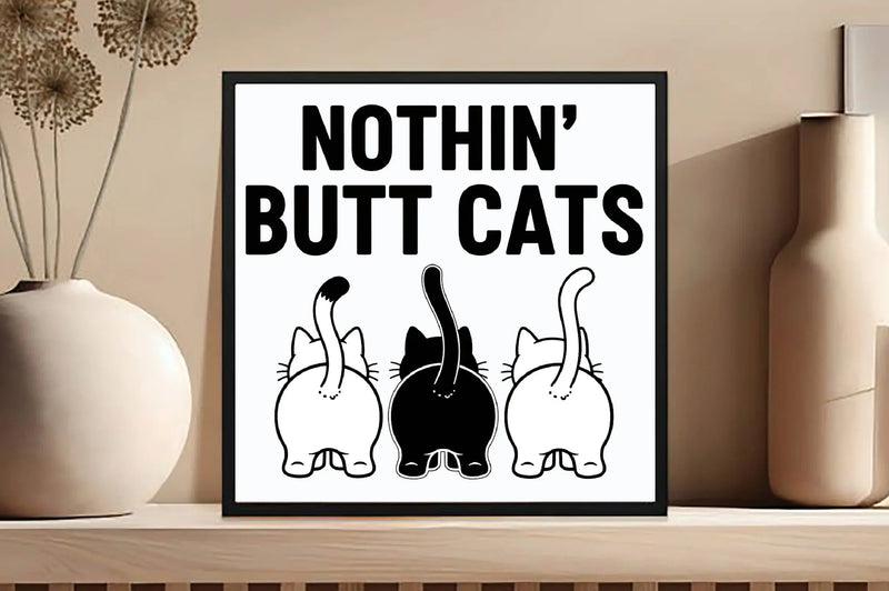 Nothin' Butt Cats T-Shirt Design Bundle - CraftNest - Digital Crafting and Art