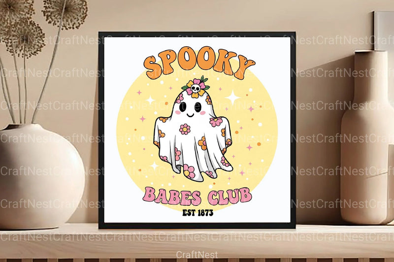Retro Halloween Ghost Sublimation Clipart Bundle - CraftNest - Digital Crafting and Art