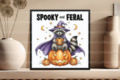 Spooky Feral Raccoon Halloween Clipart Bundle - CraftNest - Digital Crafting and Art